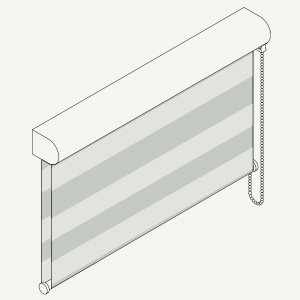 Render di una tenda a rullo con cassonetto