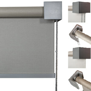 Tenda a rullo libera per interni modello Cubo, dallo stile lineare e moderno