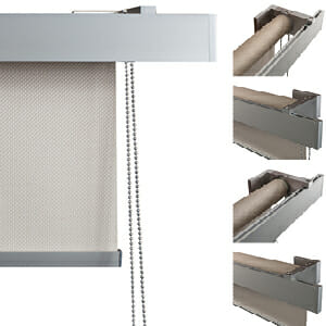 Tenda a rullo libera per interni modello Lineo dritto, dallo moderno di colore grigio