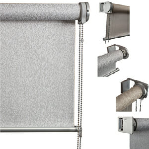 Tenda da interno a rullo dal design contemporaneo, modello Sintesi XL di colore grigio