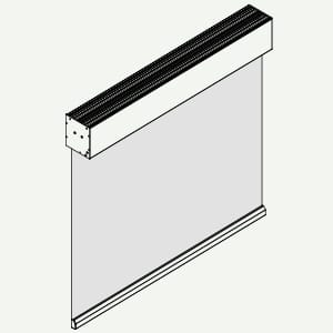 Render di una tenda a rullo Zoomtech serie SG 260 con cassonetto